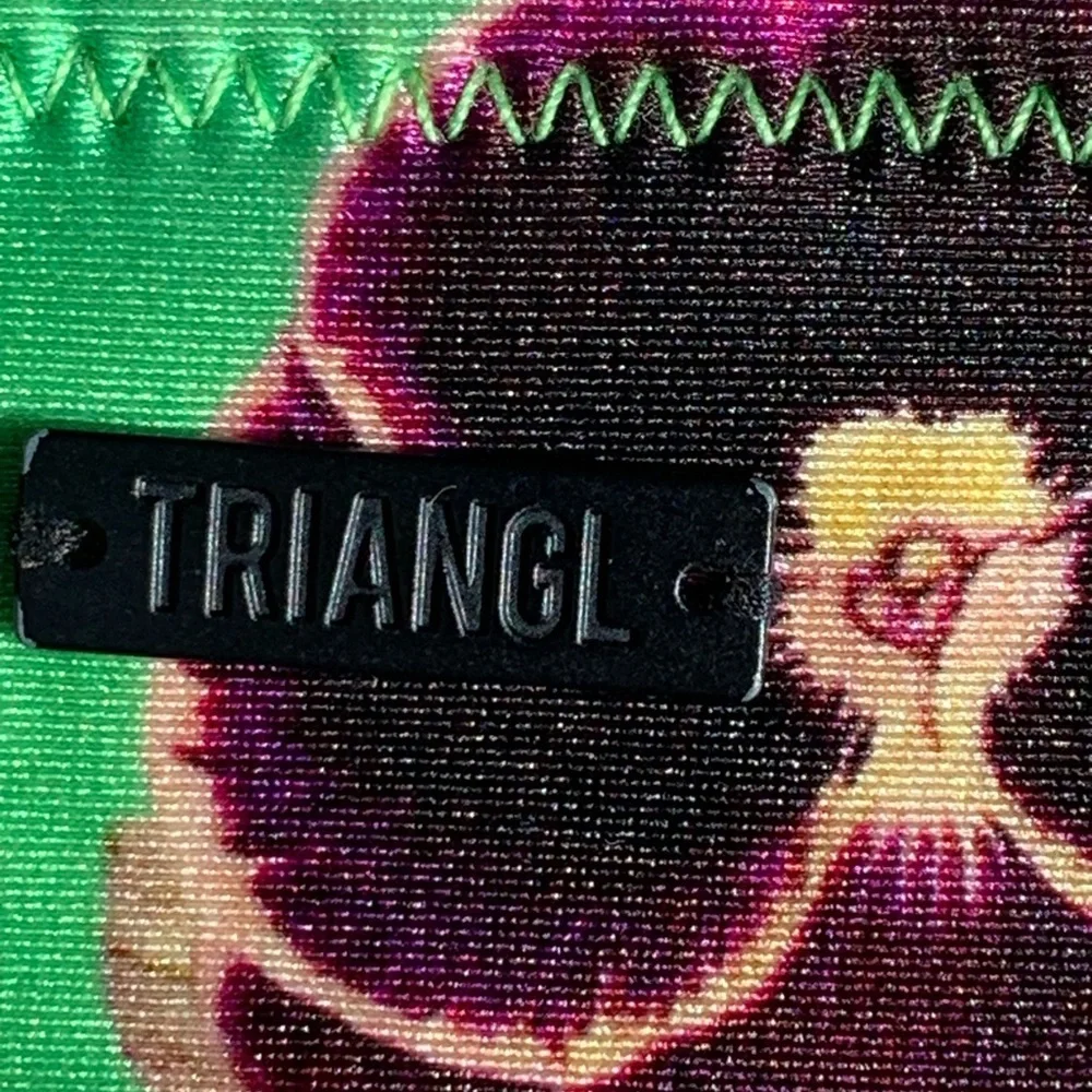 Triangl bikini bottom neoprene sz xsmall Kelly green and Orange floral